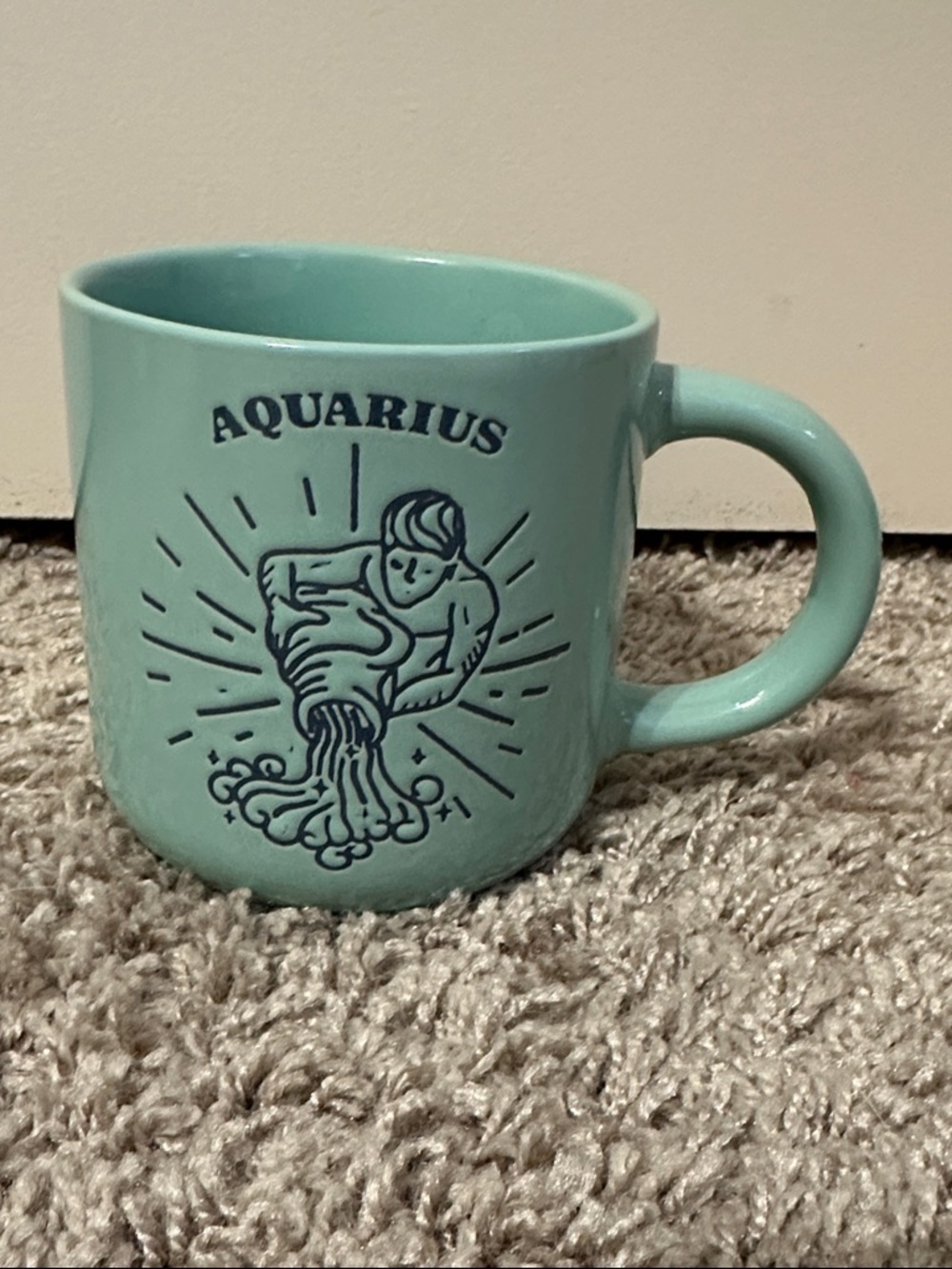 Wild Sage Mint Green Zodiac AQUARIUS Ceramic Mug